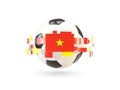 Soccer ball with line of flags. Flag of vietnam