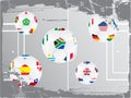 Soccer ball with flags