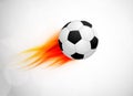 Soccer ball with flame Royalty Free Stock Photo