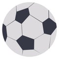 Soccer ball, flat, isolated object on a white background, vector illustration, Royalty Free Stock Photo