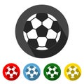 Soccer Ball Flat Style Icon with Long Shadow Royalty Free Stock Photo