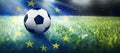 Soccer ball in the Stadion EU Royalty Free Stock Photo