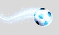 Soccer ball in flight from impact Royalty Free Stock Photo