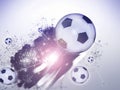 Soccer ball flying in abstract pattern. Royalty Free Stock Photo