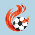 soccer ball flying fire ball icon Design Vector, Emblem, Design Concept, Creative Symbol