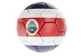 Soccer ball or football ball with Costa Rican flag, 3D rendering Royalty Free Stock Photo