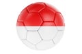 Soccer ball or football ball with Indonesian flag, 3D rendering Royalty Free Stock Photo