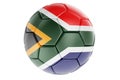 Soccer ball or football ball with South African flag, 3D rendering Royalty Free Stock Photo