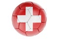 Soccer ball or football ball with Swiss flag, 3D rendering