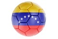 Soccer ball or football ball with Venezuelan flag, 3D rendering