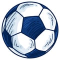 Soccer Ball Football Doodle Drawing Vector Illustration Icon