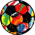 Soccer ball / football illustration, grungy style vector Royalty Free Stock Photo