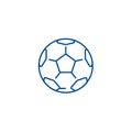 Soccer ball,football line icon concept. Soccer ball,football flat  vector symbol, sign, outline illustration. Royalty Free Stock Photo