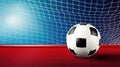 Soccer Ball on Football Net. Generative AI