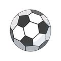 Soccer ball or football ball vector flat illustration isolated on white background. Sports equipment for active Royalty Free Stock Photo