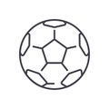 Soccer ball,football vector line icon, sign, illustration on background, editable strokes Royalty Free Stock Photo