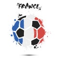 Soccer ball with France national flag colors Royalty Free Stock Photo