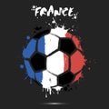 Soccer ball with France national flag colors Royalty Free Stock Photo