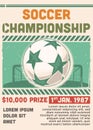 soccer ball in front of goal. football tournament poster template vector illustration. Royalty Free Stock Photo