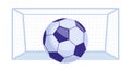 Soccer ball in front of goal post. Football ball against sport stadium. Vector illustration Royalty Free Stock Photo