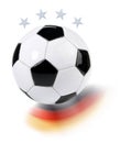 Soccer Ball on German Flag with Stars Royalty Free Stock Photo