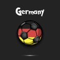 Soccer ball with Germany national flag colors Royalty Free Stock Photo