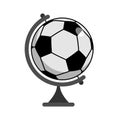 Soccer ball Globe. World game. Sports accessory as earth sphere. Royalty Free Stock Photo