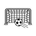 Soccer ball and goal icon. Soccer sport hobby competition and game theme