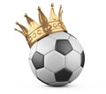 Soccer ball with golden crown