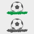 Soccer ball on grass vector design