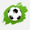 Soccer Ball With Green Blot Transparent Banner