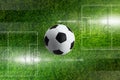 Soccer ball, green filed Royalty Free Stock Photo