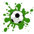 Soccer ball green splatter vector illustration Royalty Free Stock Photo