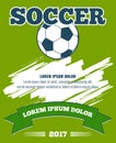 Soccer ball green vector poster template Royalty Free Stock Photo