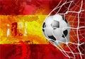 Soccer ball with a grunge flag of Spain.