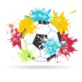 Soccer ball. Grunge vector illustration Royalty Free Stock Photo