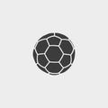 Soccer ball icon in a flat design in black color. Vector illustration eps10 Royalty Free Stock Photo