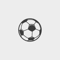 Soccer ball icon in a flat design in black color. Vector illustration eps10 Royalty Free Stock Photo