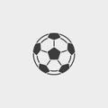 Soccer ball icon in a flat design in black color. Vector illustration eps10 Royalty Free Stock Photo