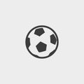Soccer ball icon in a flat design in black color. Vector illustration eps10 Royalty Free Stock Photo
