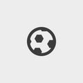 Soccer ball icon in a flat design in black color. Vector illustration eps10 Royalty Free Stock Photo