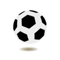 Soccer ball icon. Flat vector illustration in black on a white background. EPS 10 Royalty Free Stock Photo