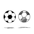 Soccer ball illustration handdrawn doodle style vector