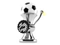 Soccer ball inside mincer