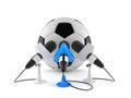 Soccer ball with interview microphones