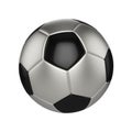 Soccer ball isolated on white background. Black and silver football ball. Royalty Free Stock Photo