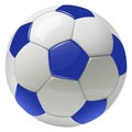 Soccer ball isolated, white blue 3D sphere icon Royalty Free Stock Photo