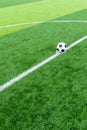 Soccer ball at kick off point. Royalty Free Stock Photo