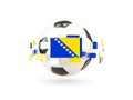 Soccer ball with line of flags. Flag of bosnia and herzegovina Royalty Free Stock Photo