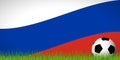 soccer ball in front of russian flag